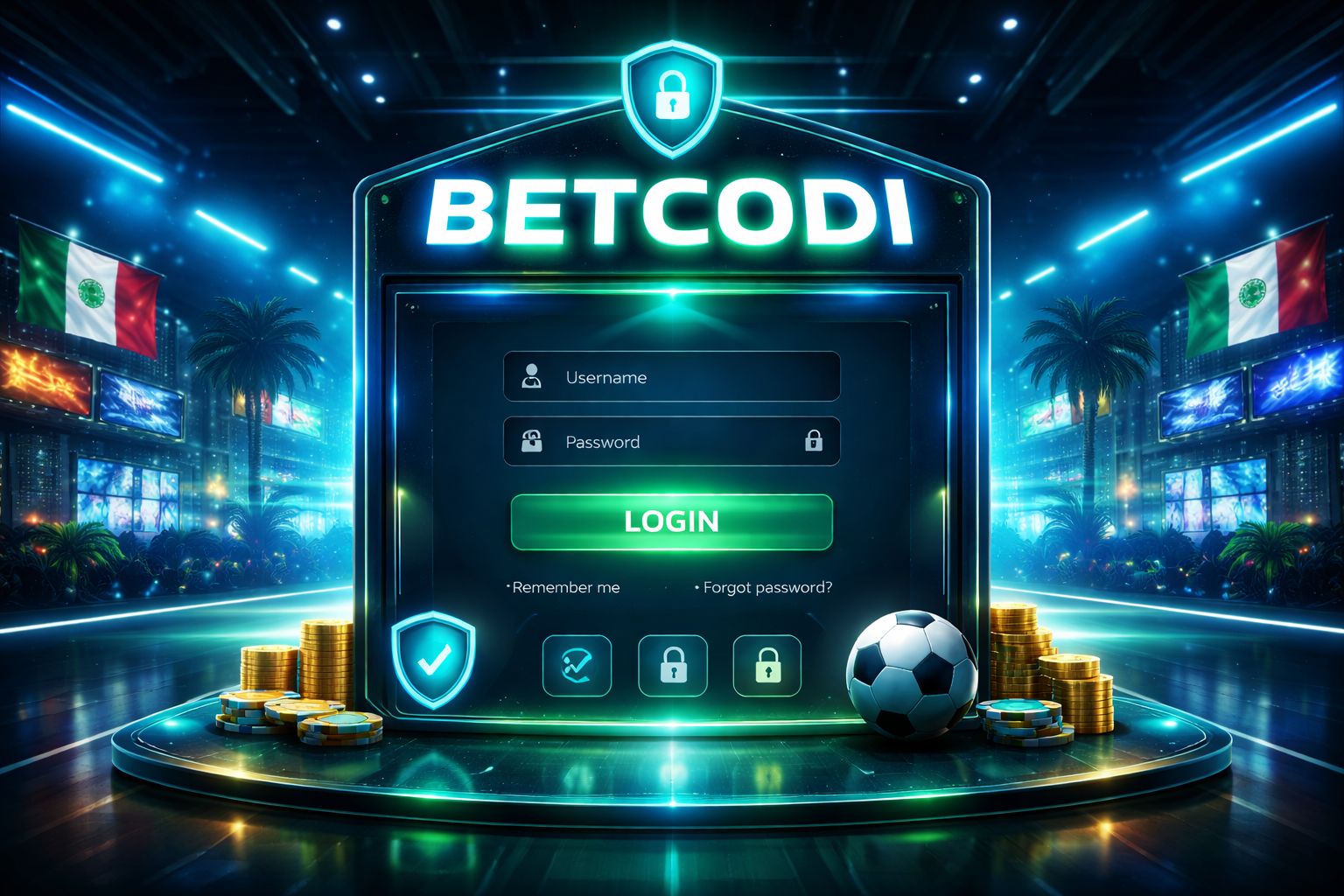 Pantalla de inicio de sesión segura de Betcodi para jugadores en México