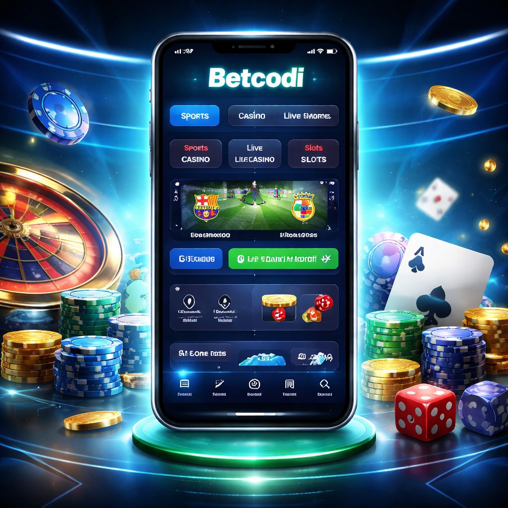 Interfaz de apuestas móviles Betcodi en un smartphone moderno